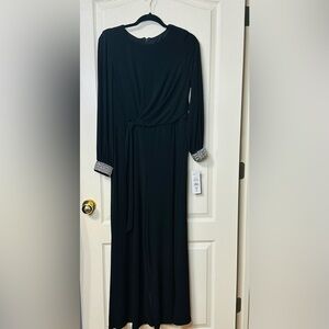 MSK Black Jumpsuit with Embellished Cuffs